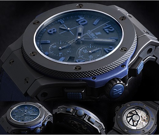 Replica Hublot Big Bang 44mm Black Ceramic 301.CI.1190.GR.ABB09 Black Blue Watch