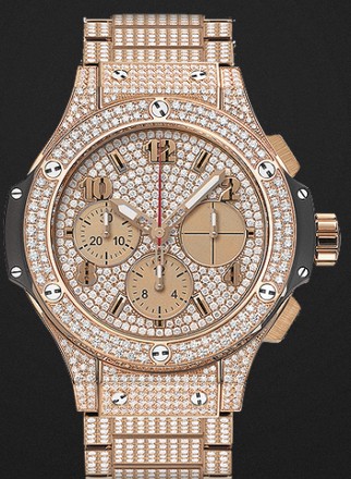 Hublot Replica Watch Big Bang Gold Bracelet Full Pavé 41mm 341.PX.9010.PX.3704