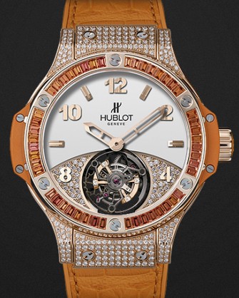 Hublot Replica Watch Limited edition Big Bang Tutti Frutti Tourbillon Orange Pavé 41mm 345.PO.2010.LR.0906