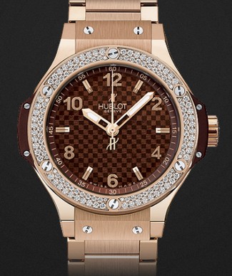 Hublot Watch Big Bang Cappuccino Gold Diamonds Bracelet 38mm 361.PC.3380.PC.1104