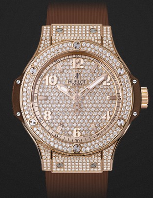 Hublot Watch Big Bang Cappuccino Gold Full Pavé 38mm 361.PC.9010.RC.1704