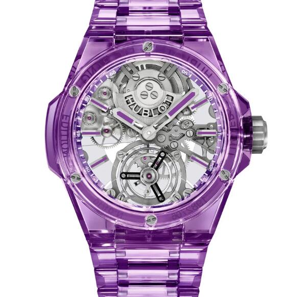HUBLOT Big Bang Integrated Tourbillon Full Purple Sapphire 43MM Replica Watch 455.JM.0120.JM