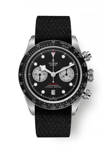 Tudor Heritage Black Bay Black Chronograph Inverted Panda Fabric Replica Watch 79360N-0007