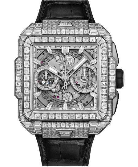 HUBLOT Square Bang Unico White Gold High Jewellery 42mm Replica Watch 821.WX.9017.LR.9904