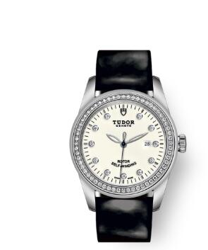 Cheap Tudor Glamour Date Review Replica Watch 31 mm steel case Diamond-set dial m53020-0086