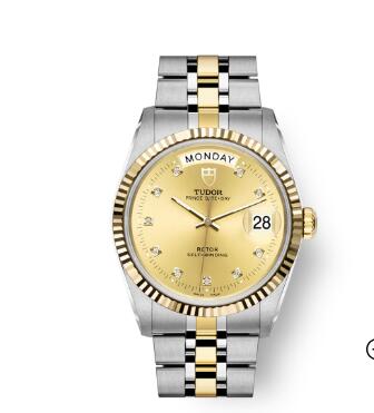 Buy Tudor Prince Date + Day Replica Watch 36 mm steel case Diamond-set dial m76213-0011