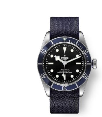Tudor BLACK BAY replica watch m79230b-0006 41 mm steel case Blue fabric strap