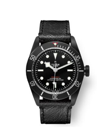 Tudor BLACK BAY DARK replica watch m79230dk-0007 41 mm PVD steel case Aged leather strap